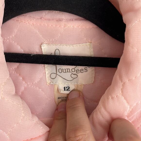 Vintage Loungees quilted flower detail button up house coat robe sz 12 - Picture 7 of 8